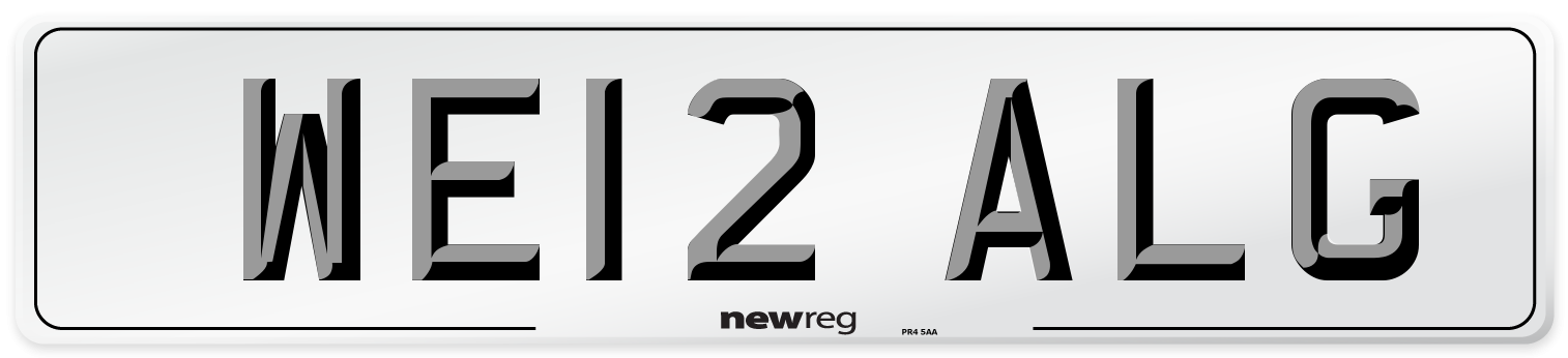 WE12 ALG Number Plate from New Reg